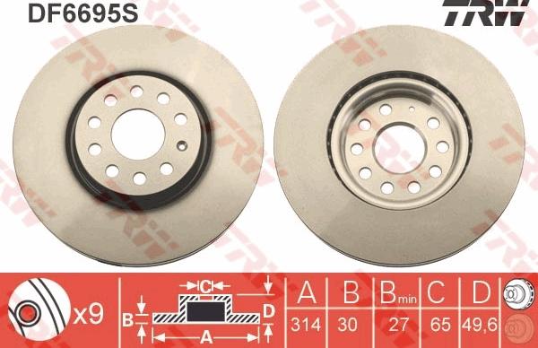 TRW DF6695S - Discofreno autozon.pro