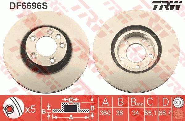 TRW DF6696S - Discofreno autozon.pro