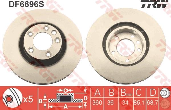 TRW DF6696S - Discofreno autozon.pro