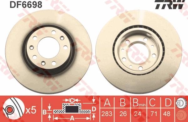 TRW DF6698 - Discofreno autozon.pro