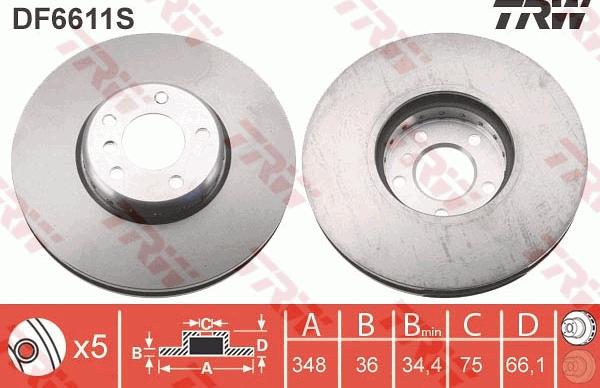 TRW DF6611S - Discofreno autozon.pro