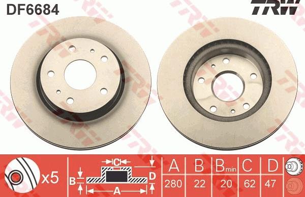 TRW DF6684 - Discofreno autozon.pro