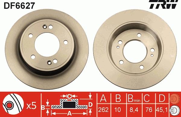 TRW DF6627 - Discofreno autozon.pro