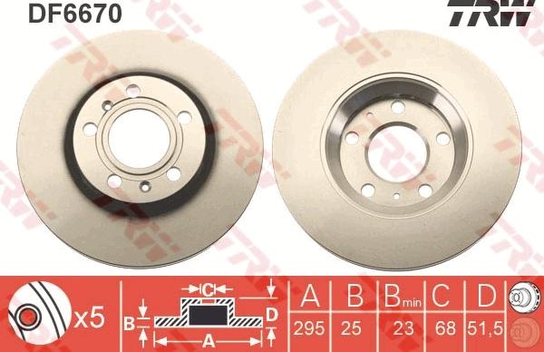 TRW DF6670 - Discofreno autozon.pro