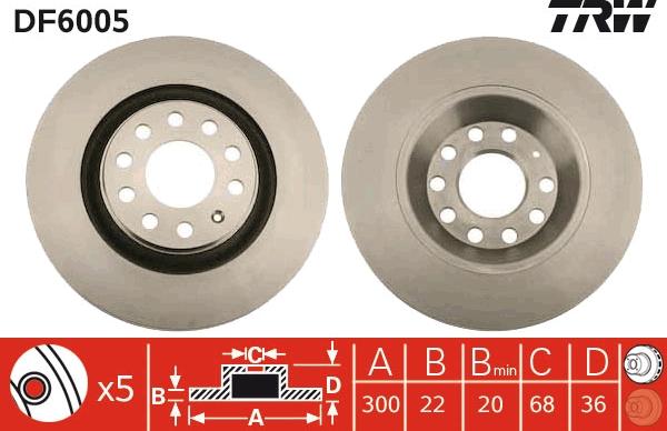 TRW DF6005 - Discofreno autozon.pro