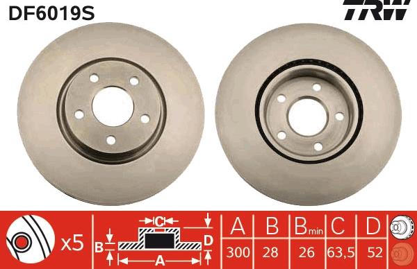 TRW DF6019S - Discofreno autozon.pro