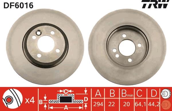 TRW DF6016 - Discofreno autozon.pro