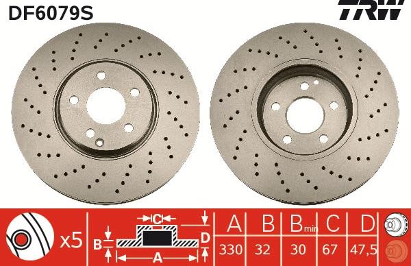 TRW DF6079S - Discofreno autozon.pro