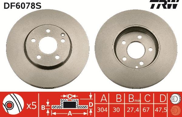 TRW DF6078S - Discofreno autozon.pro