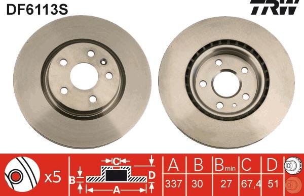 TRW DF6113S - Discofreno autozon.pro