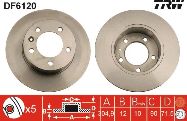 TRW DF6120 - Discofreno autozon.pro