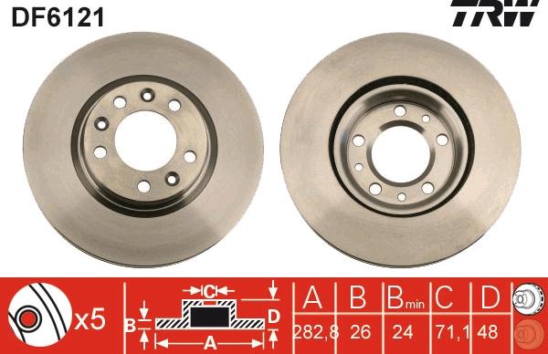 TRW DF6121 - Discofreno autozon.pro