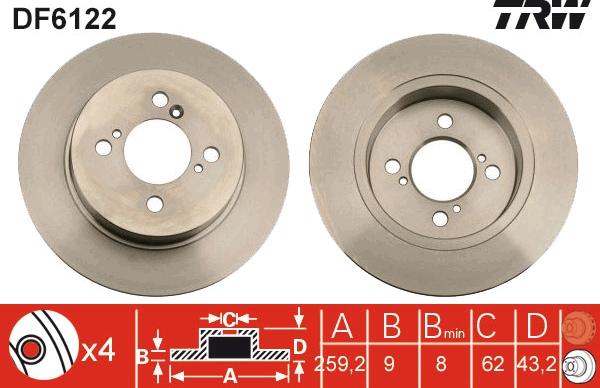 TRW DF6122 - Discofreno autozon.pro