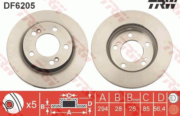 TRW DF6205 - Discofreno autozon.pro