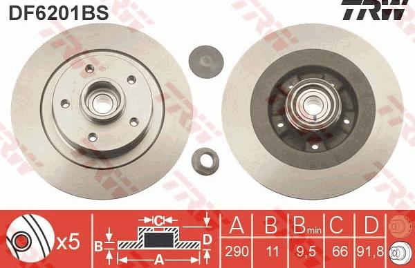 TRW DF6201BS - Discofreno autozon.pro