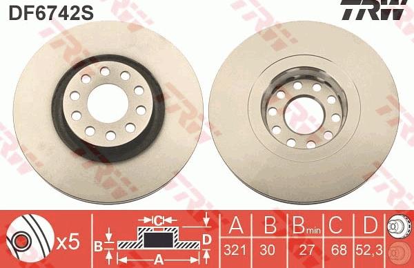 TRW DF6742S - Discofreno autozon.pro