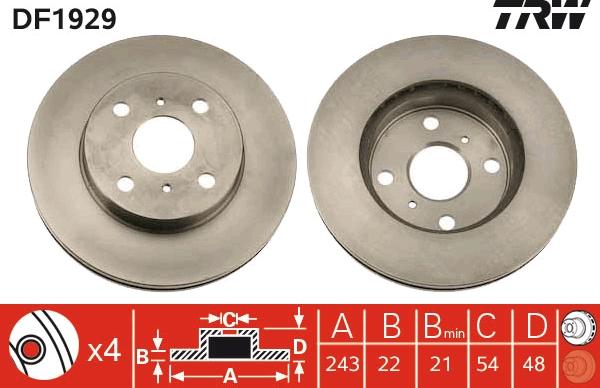 TRW DF1929 - Discofreno autozon.pro