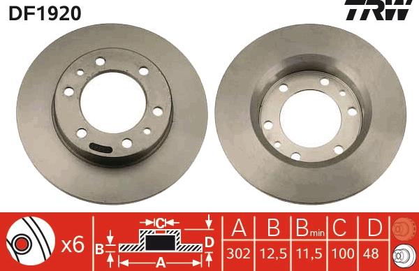 TRW DF1920 - Discofreno autozon.pro