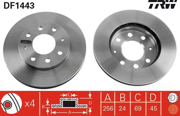 TRW DF1443 - Discofreno autozon.pro