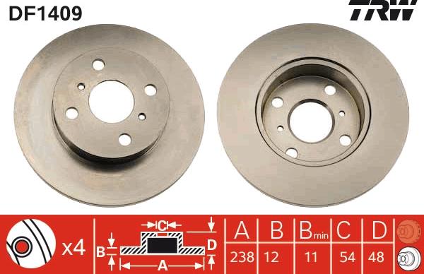 TRW DF1409 - Discofreno autozon.pro