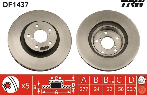 TRW DF1437 - Discofreno autozon.pro