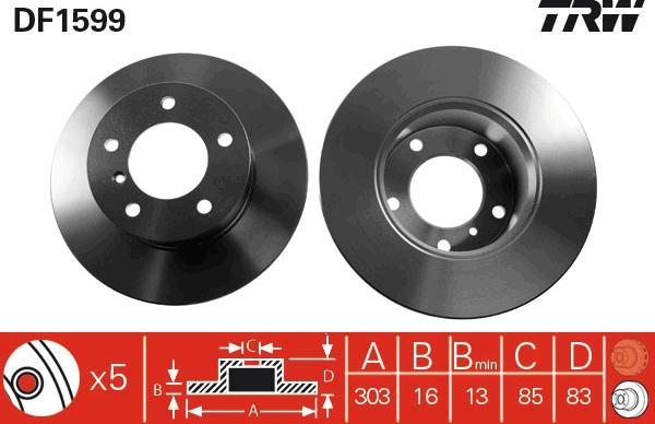 TRW DF1599 - Discofreno autozon.pro