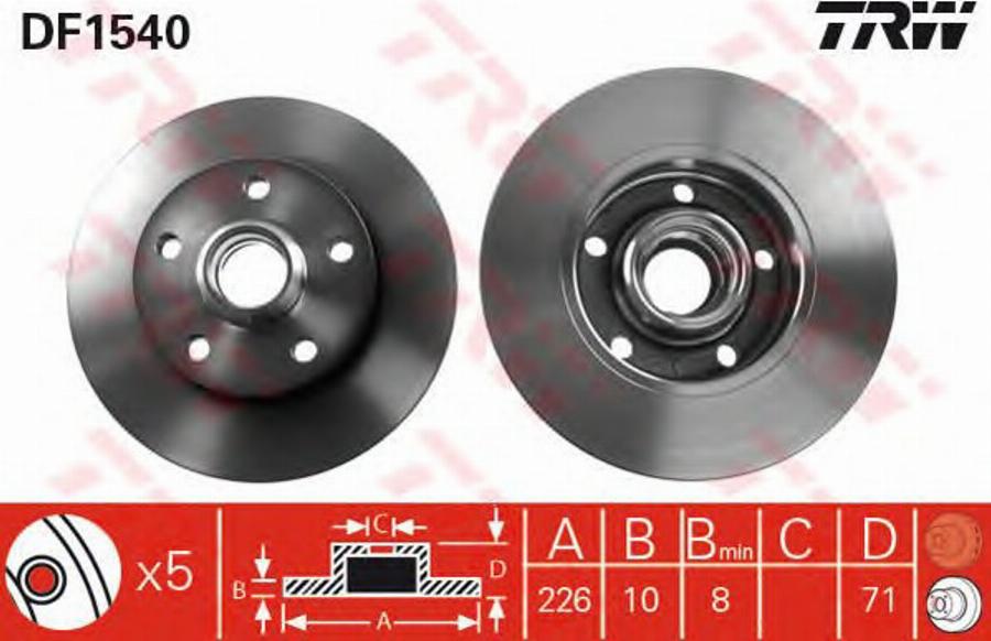 TRW DF1540BP - Discofreno autozon.pro