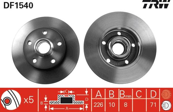 TRW DF1540 - Discofreno autozon.pro