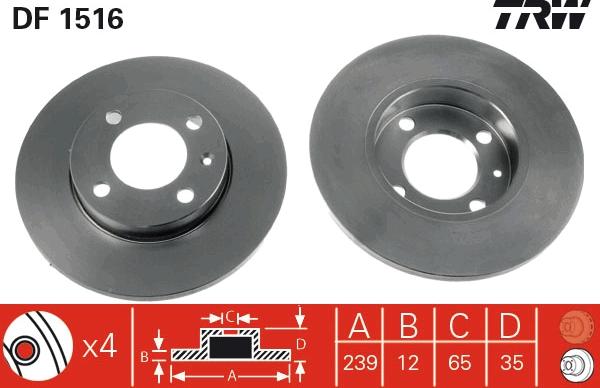 TRW DF1516 - Discofreno autozon.pro