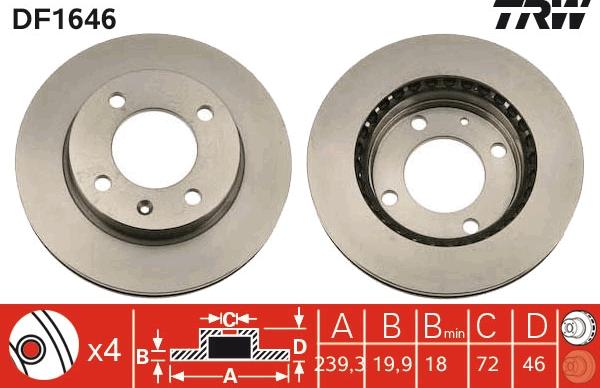 TRW DF1646 - Discofreno autozon.pro