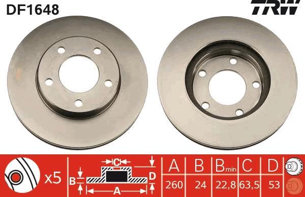 TRW DF1648 - Discofreno autozon.pro