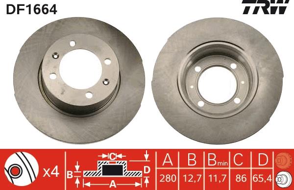 TRW DF1664 - Discofreno autozon.pro