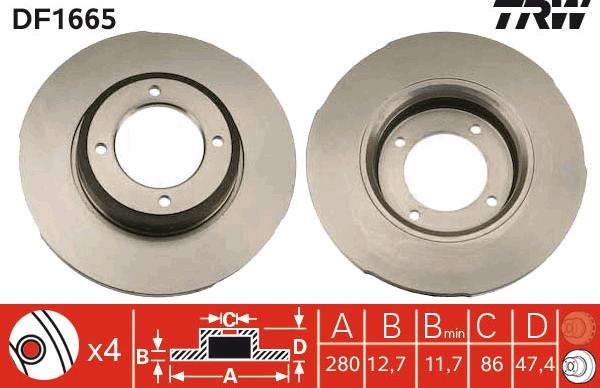 TRW DF1665 - Discofreno autozon.pro