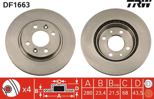 TRW DF1663 - Discofreno autozon.pro