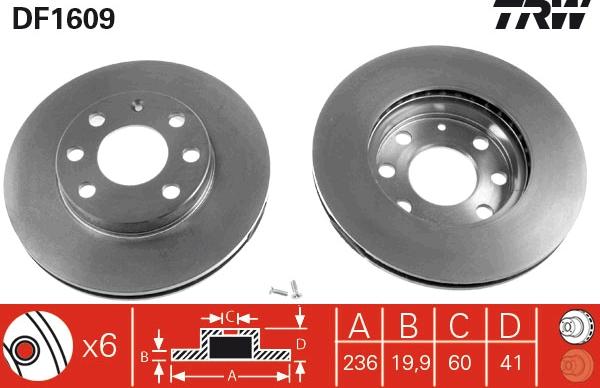 TRW DF1609 - Discofreno autozon.pro