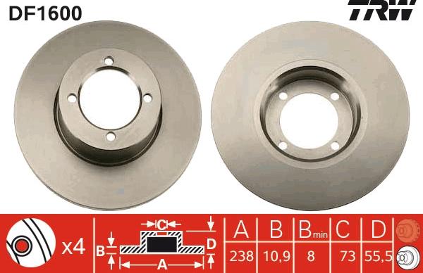 TRW DF1600 - Discofreno autozon.pro