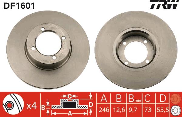 TRW DF1601 - Discofreno autozon.pro