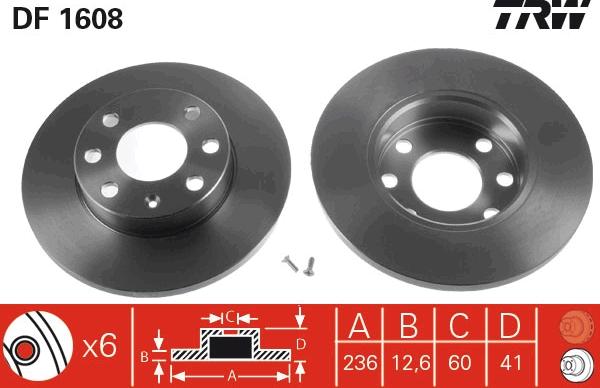 TRW DF1608 - Discofreno autozon.pro