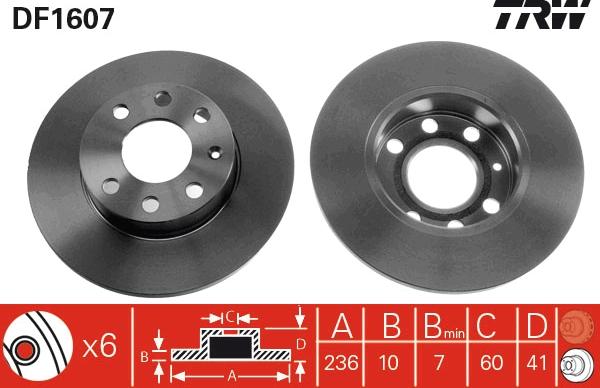 TRW DF1607 - Discofreno autozon.pro