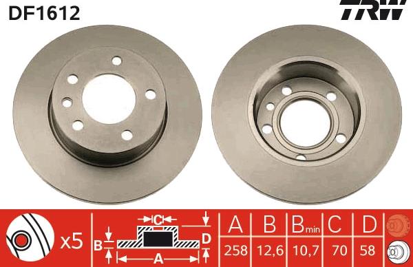 TRW DF1612 - Discofreno autozon.pro