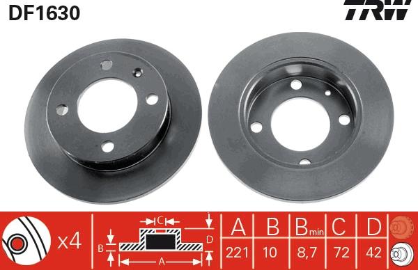 TRW DF1630 - Discofreno autozon.pro