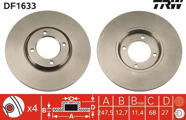 TRW DF1633 - Discofreno autozon.pro