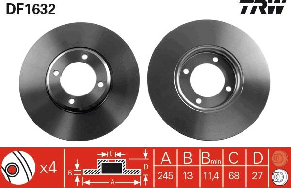 TRW DF1632 - Discofreno autozon.pro