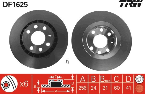 TRW DF1625 - Discofreno autozon.pro