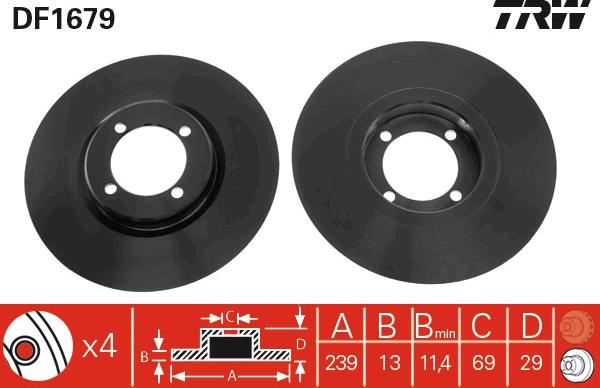 TRW DF1679 - Discofreno autozon.pro