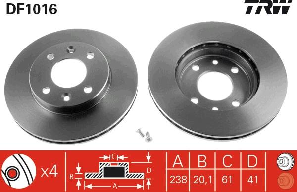 TRW DF1016 - Discofreno autozon.pro