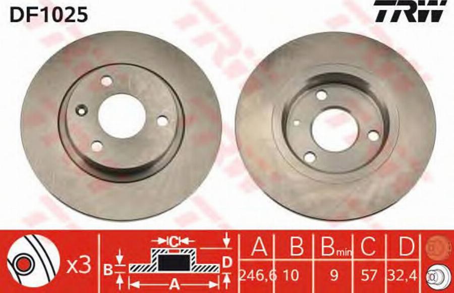 TRW DF1025BP - Discofreno autozon.pro