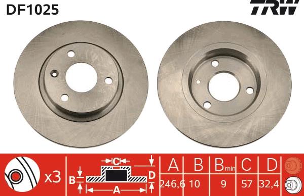 TRW DF1025 - Discofreno autozon.pro