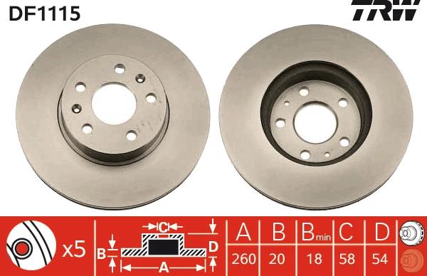 TRW DF1115 - Discofreno autozon.pro