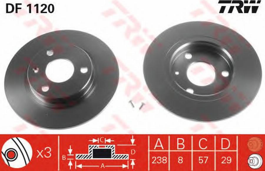 TRW DF1120BP - Discofreno autozon.pro